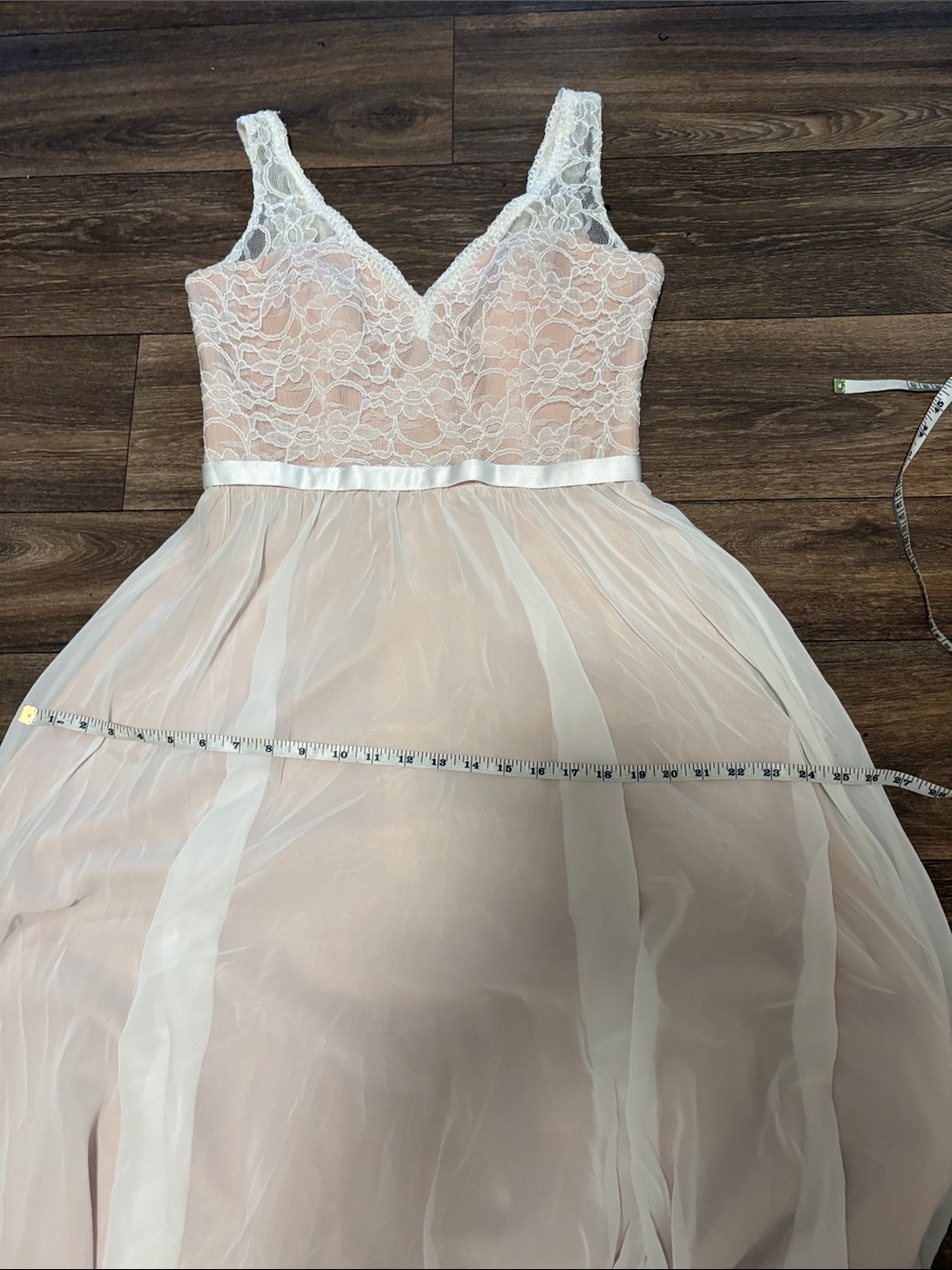 Mori Lee Ivory lace Corset Empire Waist simple elegant boho Wedding Gown Size 12 - Picture 13 of 16